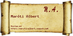 Maróti Albert névjegykártya