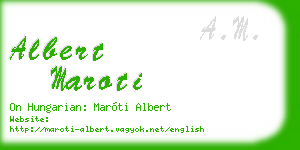 albert maroti business card